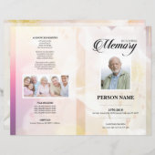 ピンクの花の葬儀テンプレート (正面/裏面)