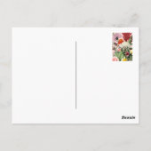 ピンクの花の葬儀招待状 ポストカード (裏面)