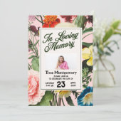 ピンクの花の葬儀招待状 招待状 (スタンド正面)