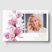 ピンクの花の葬儀 お別れの会 フォト ゲストブック (正面)