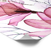 ピンクの花の葬儀 お別れ会 フォトサイン ポスター (角)