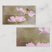 ピンクの花の蜂 名刺 (正面/裏面)
