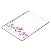 ピンクの花の螺線形の写真のノート ノートブック (左側)