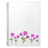 ピンクの花の螺線形の写真のノート ノートブック (正面)