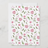 ピンクの花の誕生日パーティー 招待状 (裏面)