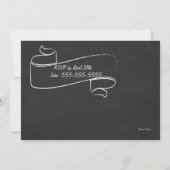 ピンクの花の誕生日招待状 招待状 (裏面)