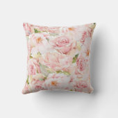 ピンクの花の誕生Stats クッション (裏面)