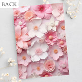 ピンクの花の贅沢な誕生日 招待状