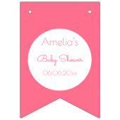 ピンクの花の赤ちゃんシャワー バンティングフラッグ (第2の旗)
