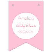 ピンクの花の赤ちゃんシャワー バンティングフラッグ (第1の旗)