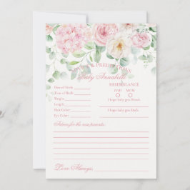 ピンクの花の赤ちゃん ブルーム 誕生祝いのカード 招待状