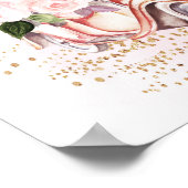 ピンクの花の車でドライブバイ ベビーシャワーの歓迎 ポスター (角)