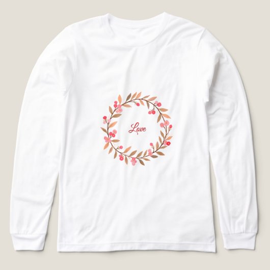 ピンクの花の輪のシンプル トライブレンドＴシャツ (デザイン正面)