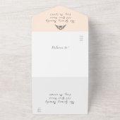 ピンクの花の返信付トリフォールドイベント招待状 オールインワン招待状 (外側)