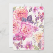 ピンクの花の追悼式 招待状 (裏面)