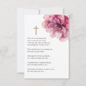ピンクの花の追悼 葬儀 祈り フォトカード (裏面)