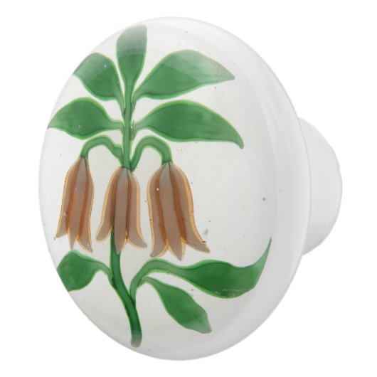 ピンクの花の鐘形エレガントビクトリアン セラミックノブ (右)