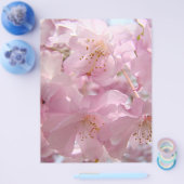 ピンクの花の開花チラシ カスタム チラシ (シングル)