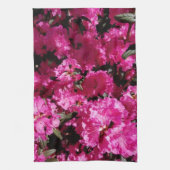 ピンクの花の開花 キッチンタオル (縦)
