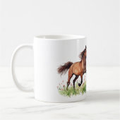 ピンクの花の馬 コーヒーマグカップ (左)