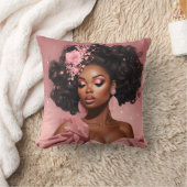 ピンクの花の魅力 クッション (ブランケット)