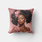 ピンクの花の魅力 クッション (正面)