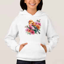 ピンクの花の鳥