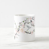 ピンクの花の鳥 コーヒーマグカップ (中央)