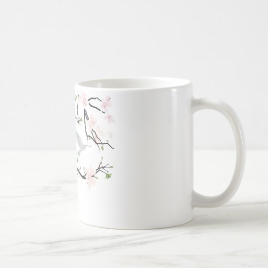 ピンクの花の鳥 コーヒーマグカップ (右)