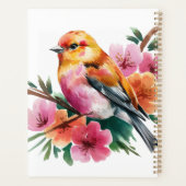 ピンクの花の鳥 プランナー手帳 (裏面)
