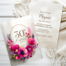 ピンクの花の30歳の誕生日パーティー