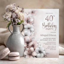 ピンクの花の40歳の誕生日パーティー