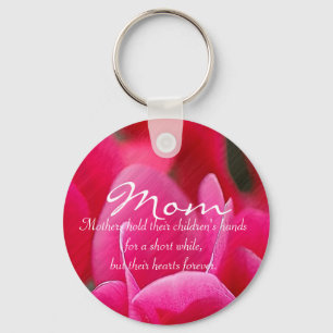 ピンクの花の"お母さん" Keychain キーホルダー