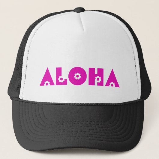 ピンクの花のAloha キャップ (正面)