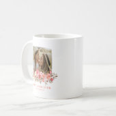 ピンクの花のBest Mom Ever 写真入り コーヒーマグカップ (正面左)