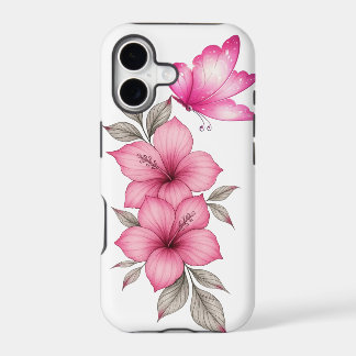 ピンクの花のiPhoneケース