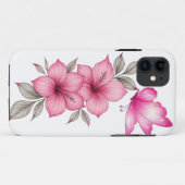 ピンクの花のiPhoneケース Case-Mate iPhoneケース (裏面(横))
