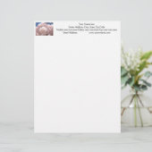 ピンクの花のLetterhead カスタムデザイン レターヘッド (スタンド正面)