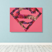 ピンクの花のS盾 キャンバスプリント (インサイチュ (ウッドフロア))