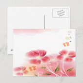 ピンクの花はがき ポストカード (正面/裏面)