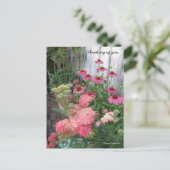 ピンクの花はがき ポストカード (スタンド正面)