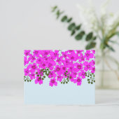 ピンクの花はがき ポストカード (スタンド正面)