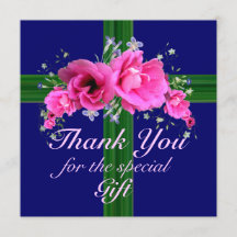 ピンクの花はギフトカードのために感謝していしています