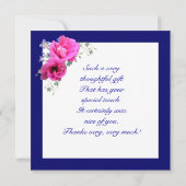 ピンクの花はギフトカードのために感謝していしています サンキューカード (裏面)