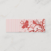 ピンクの花は縞で飾り、 スキニー名刺 (裏面)