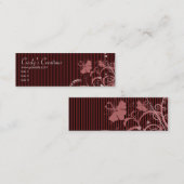 ピンクの花は縞で飾り、 スキニー名刺 (正面/裏面)