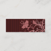 ピンクの花は縞で飾り、 スキニー名刺 (裏面)