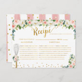 ピンクの花ひげ遠くにブライダルシャワーレシピ ポストカード (正面/裏面)