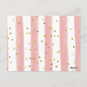 ピンクの花ひげ遠くにブライダルシャワーレシピ ポストカード (裏面)