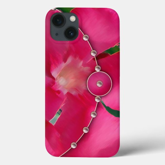 ピンクの花びらおよび真珠 Case-Mate iPhoneケース (裏面)